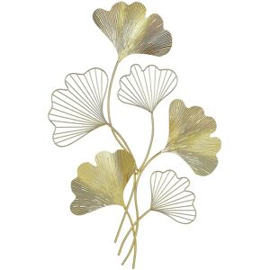 Beliani Wall Decor Metal Golden Leaves - Wall Art Modern Accessory Beliani Wall Decor Metal Golden Leaves - Wall Art Modern Accessory
