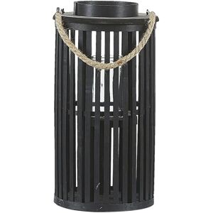 Beliani Lantern LUZON Black Willow Wood 40 cm - Lantern Beliani Lantern LUZON Black Willow Wood 40 cm - Lantern