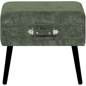 Beliani Side Table with Storage - Dark Green Corduroy - 46x50x35 cm Beliani Side Table with Storage - Dark Green Corduroy - 46x50x35 cm