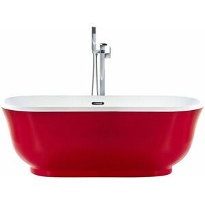 Beliani Freestanding Bath - 170 x 77 cm Red Tub Beliani Freestanding Bath - 170 x 77 cm Red Tub