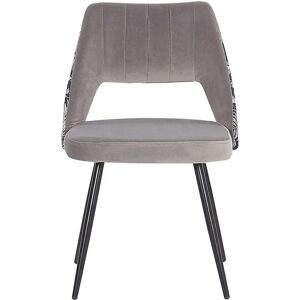 Beliani Grey Velvet Set of 2 Dining Chairs - Dining Chairs Beliani Grey Velvet Set of 2 Dining Chairs - Dining Chairs