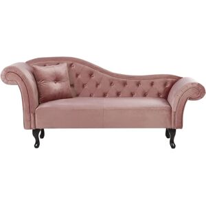 Beliani LATTES Pink Velvet Left Chaise Lounge - Chaise Lounge Beliani LATTES Pink Velvet Left Chaise Lounge - Chaise Lounge