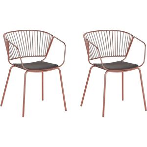 Beliani Copper Wire Dining Chairs Set of 2 - Dining Chairs Beliani Copper Wire Dining Chairs Set of 2 - Dining Chairs