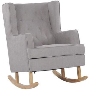 Beliani Trondheim Light Grey Fabric Rocking Chair - Rocking Chair Beliani Trondheim Light Grey Fabric Rocking Chair - Rocking Chair