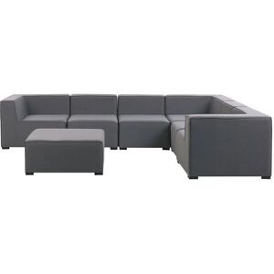 Beliani Corner Sofa Set Grey Fabric Upholstery 7 Seater - Sofa Set Beliani Corner Sofa Set Grey Fabric Upholstery 7 Seater - Sofa Set