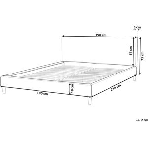 Beliani Bed Frame Cover White Velvet - Bed 180x200 cm Beliani Bed Frame Cover White Velvet - Bed 180x200 cm