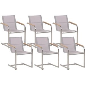 Beliani Garden Chairs Set - Beige - Modern Design - 6 pcs Beliani Garden Chairs Set - Beige - Modern Design - 6 pcs
