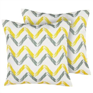 Beliani Set of 2 Garden Cushions - Chevron Pattern, 45x45cm, Multicolour, Water Resistant Beliani Set of 2 Garden Cushions - Chevron Pattern, 45x45cm, Multicolour, Water Resistant