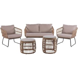Beliani RAVELLO Beige Cushions Outdoor 4 Seater - Sofa Set Beliani RAVELLO Beige Cushions Outdoor 4 Seater - Sofa Set