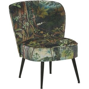 Beliani VOSS Fauteuil en tissu vert foncé - Siège - Publicité Beliani VOSS Fauteuil en tissu vert foncé - Siège - Publicité