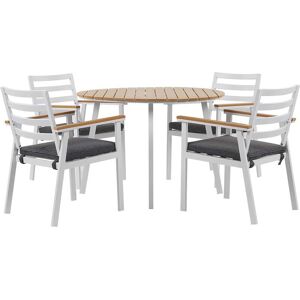 Beliani Outdoor Dining Set - 4 Seater Aluminium White - Dining Set Beliani Outdoor Dining Set - 4 Seater Aluminium White - Dining Set