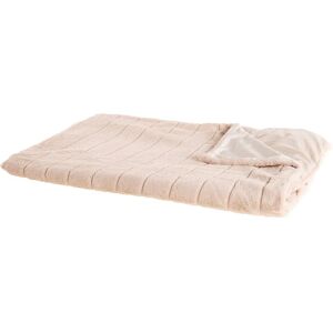 Beliani Blanket Pink Polyester Fabric 150 x 200 cm Bed Throw - Blanket Beliani Blanket Pink Polyester Fabric 150 x 200 cm Bed Throw - Blanket
