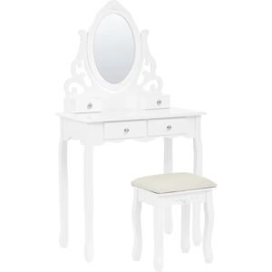 Beliani White Dressing Table - 4 Drawers - Scandinavian Style Beliani White Dressing Table - 4 Drawers - Scandinavian Style