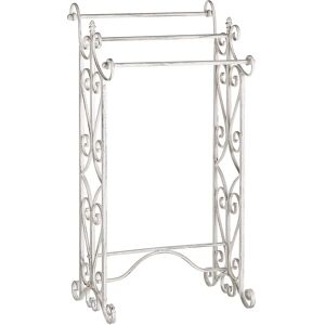 Beliani White Vintage Freestanding Towel Rack - Bathroom Accessory Beliani White Vintage Freestanding Towel Rack - Bathroom Accessory