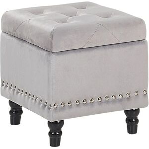 Beliani LORETTO Light Grey Velvet Ottoman - Footstool with Storage & Stylish Design Beliani LORETTO Light Grey Velvet Ottoman - Footstool with Storage & Stylish Design