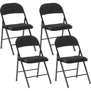 Beliani Black Folding Chairs Set - Modern Compact Seating Beliani Black Folding Chairs Set - Modern Compact Seating