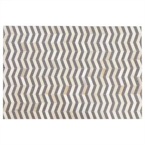 Tapis en Cuir et Jacquard Gris et Beige Beliani - Tapis - Publicité Tapis en Cuir et Jacquard Gris et Beige Beliani - Tapis - Publicité