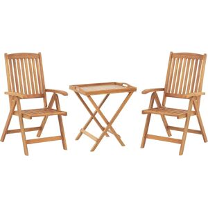 Beliani Light Acacia Wood Bistro Set - Garden Furniture Beliani Light Acacia Wood Bistro Set - Garden Furniture