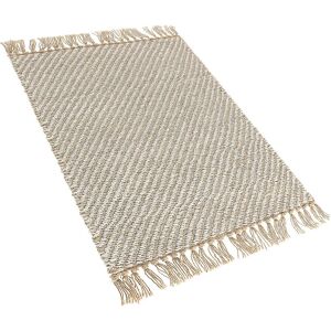 Beliani Runner Rug Beige Jute Cotton 50x80cm - Runner Rug Beliani Runner Rug Beige Jute Cotton 50x80cm - Runner Rug