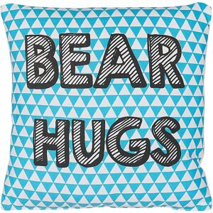 Beliani Kids Cushion Blue Cotton Bear Hugs Print - Kids Room Decor Beliani Kids Cushion Blue Cotton Bear Hugs Print - Kids Room Decor