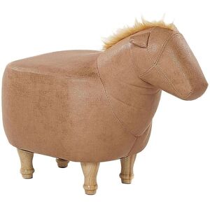 Beliani Kids Animal Stool Horse Sand Beige Faux Leather - Footstool Beliani Kids Animal Stool Horse Sand Beige Faux Leather - Footstool
