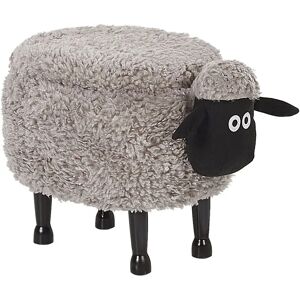 Beliani SHEEP Grey Child Stool with Storage - Footstool Beliani SHEEP Grey Child Stool with Storage - Footstool