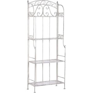 Beliani White Metal Garden Plant Shelf 4 Shelves - Shelving Unit Beliani White Metal Garden Plant Shelf 4 Shelves - Shelving Unit