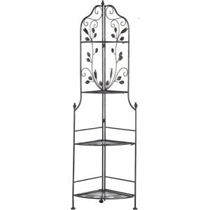 Beliani Garden Metal Corner Ladder Shelf Black Outdoor Indoor Bathroom Plant Shelves - Shelving Unit Beliani Garden Metal Corner Ladder Shelf Black Outdoor Indoor Bathroom Plant Shelves - Shelving Unit