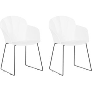 Beliani White SYLVA Set of 2 Dining Chairs - Dining Chairs Beliani White SYLVA Set of 2 Dining Chairs - Dining Chairs