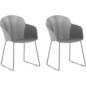 Beliani Set of 2 Dining Chairs - Modern Plastic & Metal Beliani Set of 2 Dining Chairs - Modern Plastic & Metal