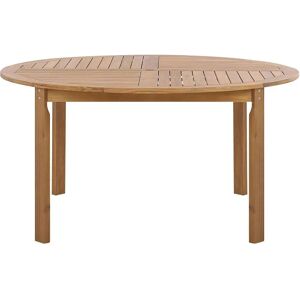 Beliani Round acacia wood garden table with decorative table top Beliani Round acacia wood garden table with decorative table top