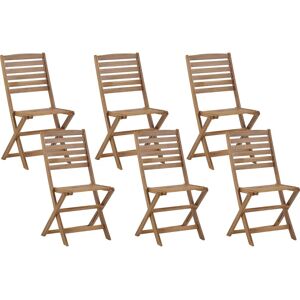 Beliani Set of 6 Garden Chairs Light Wood Acacia Folding Slatted Back - Garden Chairs Beliani Set of 6 Garden Chairs Light Wood Acacia Folding Slatted Back - Garden Chairs