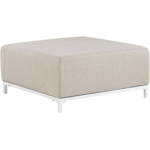 Beliani Ottoman Beige Revêtement en polyester avec pieds en aluminium blanc Cadre en métal Résistant à l'eau Taille : 83x38x83 - Ottoman - Publicité Beliani Ottoman Beige Revêtement en polyester avec pieds en aluminium blanc Cadre en métal Résistant à l'eau Taille : 83x38x83 - Ottoman - Publicité