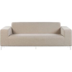Beliani Garden Sofa Beige Fabric Upholstery - Indoor Outdoor Furniture - Sofa Beliani Garden Sofa Beige Fabric Upholstery - Indoor Outdoor Furniture - Sofa