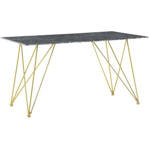 Beliani KENTON Black Marble Effect Dining Table - Dining Table Beliani KENTON Black Marble Effect Dining Table - Dining Table