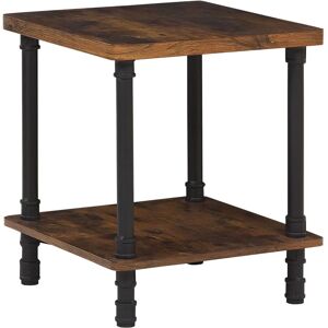 Beliani Dark Wood Metal Frame Side End Table - Side End Table Beliani Dark Wood Metal Frame Side End Table - Side End Table