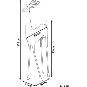 Beliani Statue Gold Reindeer Metal Gloss Finish 126 cm Christmas Accent Figure Decorative Item - Statue Beliani Statue Gold Reindeer Metal Gloss Finish 126 cm Christmas Accent Figure Decorative Item - Statue