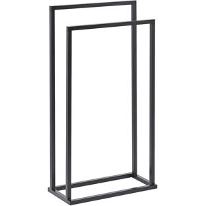 Beliani Towel Stand Black Steel Modern Design 2 Rails - Towel Stand Beliani Towel Stand Black Steel Modern Design 2 Rails - Towel Stand