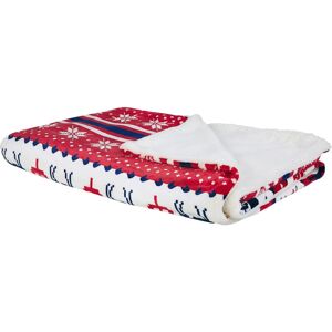 Beliani Red Blue Reversible 150x200cm Winter Blanket - Blanket Beliani Red Blue Reversible 150x200cm Winter Blanket - Blanket