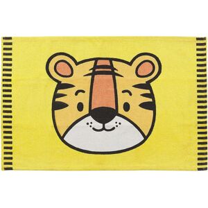 Beliani Kids Rug Tiger Print 60 x 90 cm Yellow - Area Rug Beliani Kids Rug Tiger Print 60 x 90 cm Yellow - Area Rug