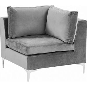 Section de canapé en velours gris Beliani - Module d'angle - Publicité Section de canapé en velours gris Beliani - Module d'angle - Publicité