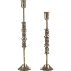 Beliani Set of 2 Candle Holders - Gold - 63/49 cm - Candle Holders Beliani Set of 2 Candle Holders - Gold - 63/49 cm - Candle Holders