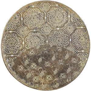 Beliani Decorative Tray Gold Metal Openwork Round - Decor Accessory Beliani Decorative Tray Gold Metal Openwork Round - Decor Accessory