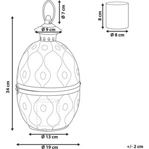 Beliani Gold Metal Lantern 34cm - Indoor Candle Holder Beliani Gold Metal Lantern 34cm - Indoor Candle Holder