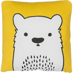 Beliani Kids Cushion Yellow Fabric Bear Image Pillow - Cushion Beliani Kids Cushion Yellow Fabric Bear Image Pillow - Cushion