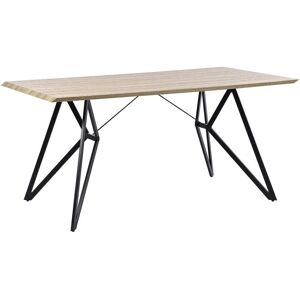 Beliani - BUSCOT Light Wood Dining Table - Industrial Kitchen Beliani - BUSCOT Light Wood Dining Table - Industrial Kitchen
