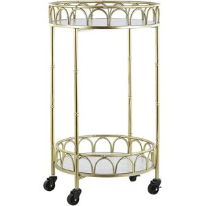 Beliani Kitchen Trolley Gold Iron Frame Marble Effect Tops Glamour Bar Cart with Castors - Kitchen Trolley Beliani Kitchen Trolley Gold Iron Frame Marble Effect Tops Glamour Bar Cart with Castors - Kitchen Trolley