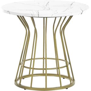 Beliani Coffee Table White - Marble Effect - 50cm - Glamour Style Beliani Coffee Table White - Marble Effect - 50cm - Glamour Style