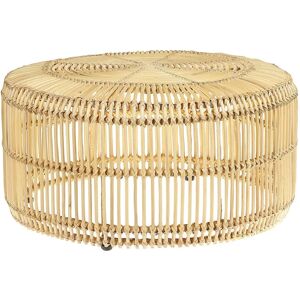 Beliani Coffee Table Light Wood Rattan - Outdoor Indoor Boho Rustic Beliani Coffee Table Light Wood Rattan - Outdoor Indoor Boho Rustic
