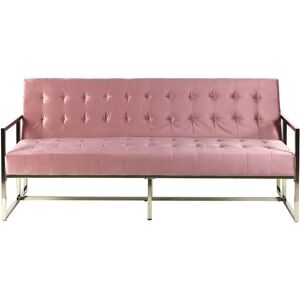Beliani Pink Velvet 3-Seater Sofa Bed - Sofa Bed Beliani Pink Velvet 3-Seater Sofa Bed - Sofa Bed